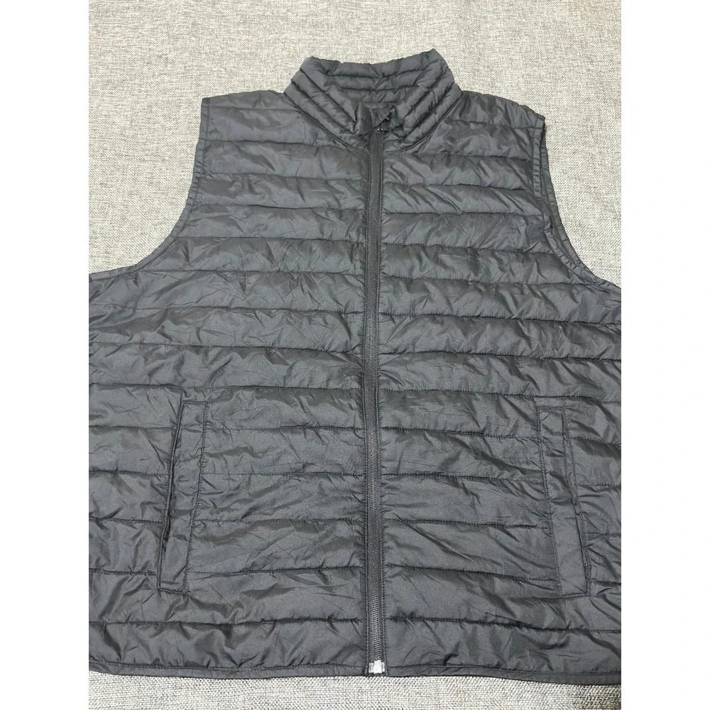 Gap Mens XL Puffer Vest Black ColdControl Water Resistant Ripstop